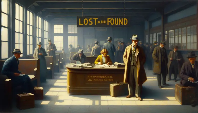 Lost and found area in a train station